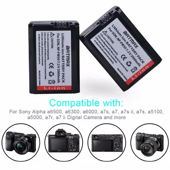 3Pcs 2000mAh NP-FW50 NP-FW50 Acumulator AKKU+ LCD Dual Incarcator pentru Sony Alpha a6500 a6300 a7 7R a7R a7R II a7II NEX-3 NEX-3N NEX-5