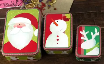 3pcs/set Stil de Crăciun Cutie de Depozitare din Metal, Cutie de Bijuterii Cutie de Bomboane cadou de Crăciun caz container pentru alimente