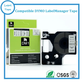 3PK/lot 9mm Black on Clear Dymo D1 LabelManager Adeziv Laminat Compatibil Dymo LabelManger D1 Cartuș de Bandă 40910