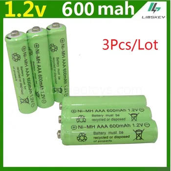3psc/lot 1.2 v 600mah AAA control de la distanță jucărie reîncărcabilă Ni-MH baterii AAA 1.2 V 600mAH transport gratuit