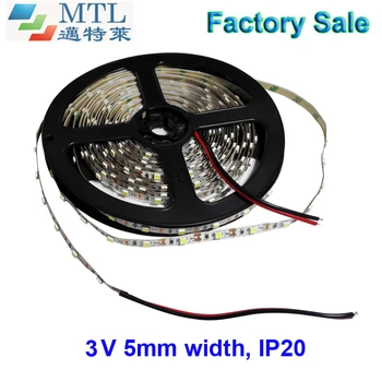 3V 60LED/M, o luminozitate ridicată, 5MM latime PCB 3528 banda LED, banda led, 50M/lot, IP20, 2 ani garanție, Fabrica de en-Gros