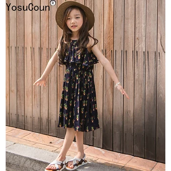 4-16 Ani Fata Rochie De Haine Pentru Copii Sundress Vară Rochii Stil Nou Rupt Florale De Îmbrăcăminte Pentru Copii Pentru Copii