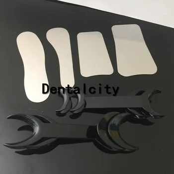 4 Dentare Fotografice Oglindă din oțel Inoxidabil Autoclavebale +4buc Dentare Negru Dublu-cap Obraz, Buze Retractor Deschizator