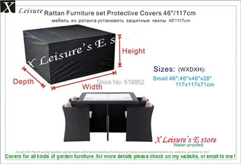 4 Locuri Rattan Cube Set Acoperi 117x117x71 cm/46