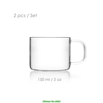 4 seturi/lot foarte Clar Moderne Ceai în Cupe de Sticlă cu Mâner 150ml,Sticlă Drinkware,Kungfu Set de Ceai,Mini Cani de Ceai,Transport Gratuit