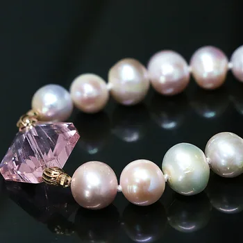 4 stil natural de apă dulce pearl nearround margele strand bratara pentru femei roz de cristal moda cadouri partid brățară bijuterii B1404