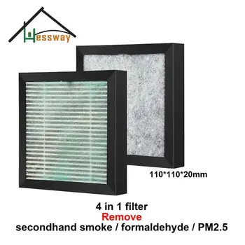 4 în 1 110*110*20mm Eficient filtru HEPA Formaldehidă PM2.5 filtru Purificator de Aer cu filtru Multifuncțional