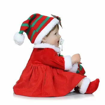 40cm Culoare Roșu de Păpuși Crăciun Cadouri de Silicon Renăscut Copii Păpuși pentru Fete Realiste Copil Nou-născut Bonecas Copii Însoțesc Jucăriile