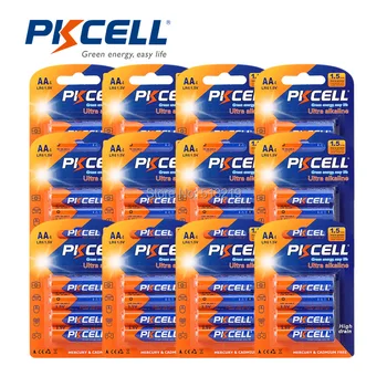 48Pcs/12Card PKCELL 1.5 V E91 AM3 MN1500 LR6 AA Alkaline Baterii Pentru jucarii electrice flash aparat de fotografiat aparate de ras