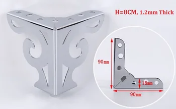 4buc/Lot Premintehdw H8CM Stil European Floare de Metal Picior, Picioare Mobilier Crom Cu Șuruburi NU este Reglabil