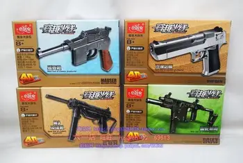 4D Plastic Pistol Asamblat Modelul Cross fire Militar Model de iluminare Intelectuală Jucărie Pentru Băieți 12 BUC/set