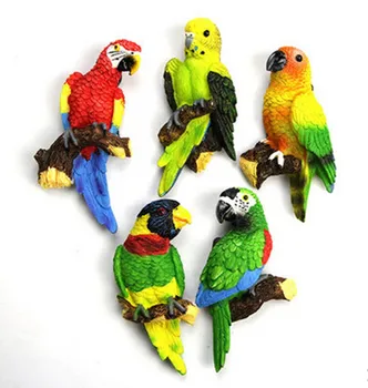 5 Buc Drăguț 3D Papagal Magneți de Frigider Acasă Decortion Magnet de Frigider Mesaj de Bord de Predare Whiteboard Magnetic Autocolante