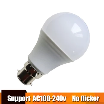 5 buc LED-uri Bec Lampa b22 Lampada lampe Bombilla condus namna lampu kuningan 3W 5W 7W 9W 12W 15W 110V 220V Alb Rece Alb Cald