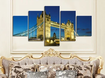 5 bucati neîntinsă panza printuri pictura London Tower Bridge panza tablou peisaj oraș fotografie imprimare decor de perete