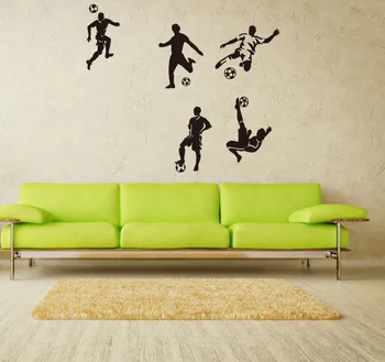 5 Fotbal și Jucători de Fotbal Celebri Autocolante de Perete Home Decor Perete Decal Pentru Copii, Sala de Sport Băiat Dormitor Murală Tapet