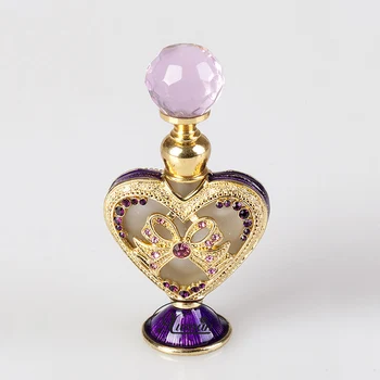 5 ml Parfum Ulei Esențial de Epocă Gol Reîncărcabile Sticla Gravate Metalice Inima Bowknot Recipient de Sticlă Cadou Decor Acasă#59709