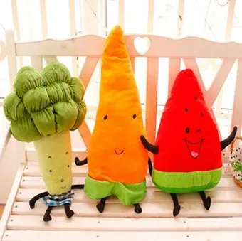 50-70 cm legume umplute morcovi, pepene verde, creativ broccoli papusa jucării de pluș, păpuși