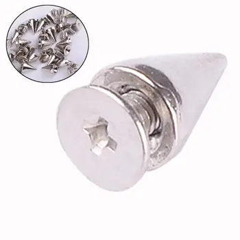 50 buc/Lot de Argint la modă 10mm pete argintii con șurub știfturi de metal nit glonț piroane ES2186