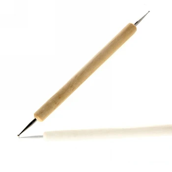 50 buc Mâner de Lemn Nail Art Strasuri Pietre Cules de Instrumente /Creion Stilou/dotting tool 2 Mod Direct Capete