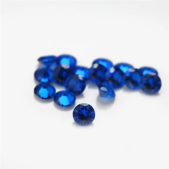 500pcs 1.0~3.0 mm 113# Tăiat Rotund Albastru Pietre Sintetice Spinel Albastru Stone Pentru Bijuterii