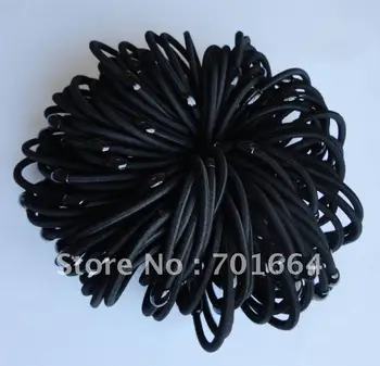 50PCS 4mm negru elastic coada de cal titularii cu negru margele din plastic conexiune