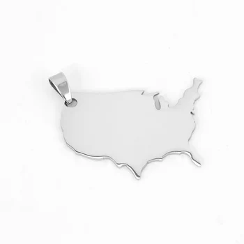 50pcs DIY bijuterii colier oglindă lustruit statele UNITE ale americii America NE-harta Pandantiv din otel inoxidabil Personaliza prețul cu ridicata pandantive