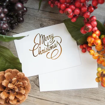 50pcs Mini Merry Christmas Card gold design simplu lăsați mesaj de cărți de Noroc Dragoste valentine Petrecere de Craciun Scrisoare de Invitație