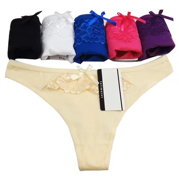 5color dantela din Bumbac pentru Femei Tanga Sexy G-string Lenjerie Chilotei, Boxeri Pentru Femei T-back bikini lenjerie 4buc/lot 87320