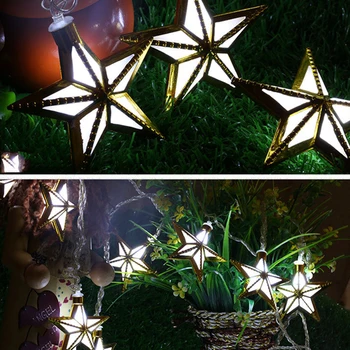 5M 20leds lumini de Vacanță de Cinci stele a subliniat Led string UE Plug Crăciun Ghirlanda de crăciun zână Decor de nunta noi DA