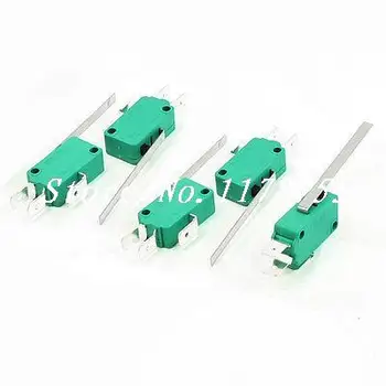 5pcs 16A 250VAC SPDT 3-Pin Lung și Drept Balama Maneta in Miniatura Microîntrerupător Verde