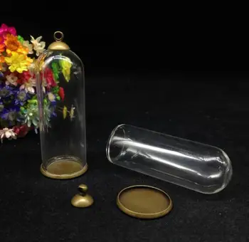 5pcs 50*18mm tub bell glob de sticlă clasic de bază margele capac flacon de sticlă pandantiv capac de sticlă de dom moda colier borcane drăguț farmece