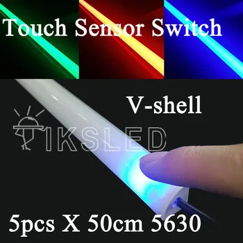 5pcs 50CM V shell senzor tactil 5630 rigide, benzi LED Bar Light led light bar 36LEDs 12V LED Greu Benzi albe