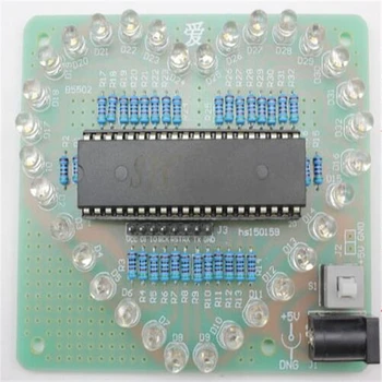 5pcs DIY Kit Electronice Forma de Inima Colorate Modul LED Iubesc Apa Lumina STC89C52 Piese și Componente de Design