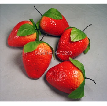 5pcs Drăguț Fals Big Red Strawberry Artificiale Fructe Petrecere Casa Decor de Bucatarie