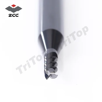 5pcs/lot de Înaltă calitate ZCC.CT AL-3E-D2.5 carbură solidă 3 flaut aplatizate end mill 2.5 mm, cu drept shank milling cutter