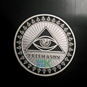 5pcs/lot Francmason Masonice Mason Antic Finisaj Argintiu 40mm Moneda