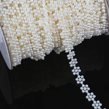 5yards/lot 10mm Flatback Jumătate Perla bile Rola de Lanț Tunderea Strand Pentru Ambarcațiunile de Nunta de Decorare Păr Bijuterii DIY Găsirea
