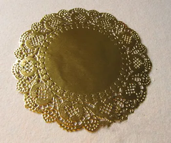 6.5 inch Aur Rotund Dantelă de Hârtie, Șervețele Scobite i doyley Mat Ambarcațiuni Scrapbooking Decor de Nunta Vintage Placemat