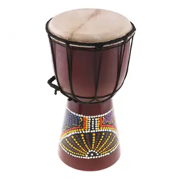 6 Inch Profesionale Africane Djembe Tambur Clasic, Pictura Pe Lemn, Piele De Capră, Sunet Bun Instrument Muzical