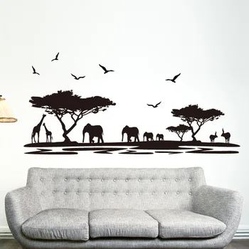 60*90cm transport gratuit moda animal din Africa citat wallstickers detașabil Vinil decorațiuni murale de perete de hârtie