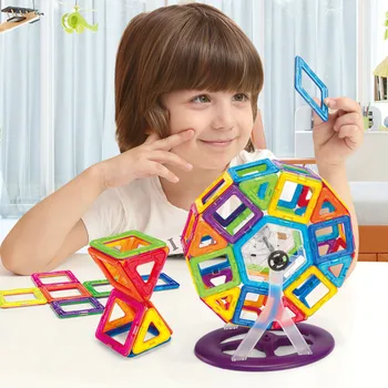 60PCS Brand Magnetice Blocuri Jucarii Mini BRICOLAJ de Învățământ de Constructii Magnetic Designer de Cărămizi de Plastic Jucarii pentru Copii