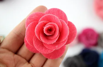 60pcs/lot ping Imitație de blană de Nurcă de catifea Multistrat trandafiri flori simțit înapoi Rozete DIY Flori Pentru fete Accesorii de Par