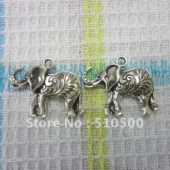 60pcs minunat argint Tibetan pandantiv Elefant farmec zinc din aliaj pandantiv DIY moda bijuterii accesorii