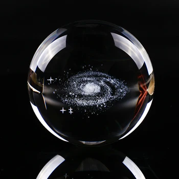 6CM Diametru Glob Galaxy Miniaturi Crystal Ball 3D cu Laser Gravat Sticlă de Cuarț Mingea Sfera Acasă Decorare Accesorii Cadouri