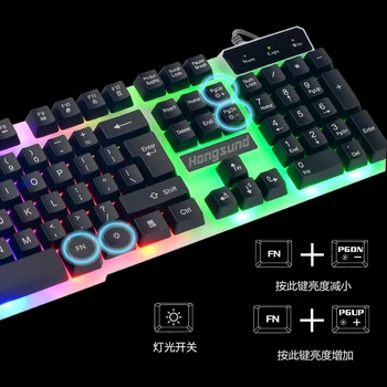 7 Culori de Fundal Tastatură de Gaming Gamer Teclado Gaming cu Fir Tastatura USB cu Mecanice Similare Simt Plutitoare LED Backlit