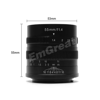 7artisans 55mm F1.4 Prim Obiectiv la o Singură Serie pentru Sony E-Mount pentru Canon EOS-M Monta Camere A6000 A6300 A6500 M1 M2 M3 M5 M6