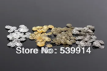 7MM 2000Pcs (Aur/Argint/Bronz/Placat cu Nichel) Metalice Filigran Flori Șirag de mărgele de Capace de Bijuterii DIY Concluziile