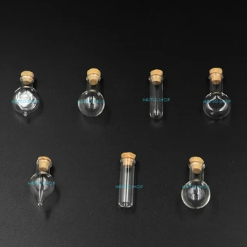 7pcs sufletul la gură de Sticlă Sticle de Meserii Pandantive Uleiuri de Parfum Doresc Cremains Plută Mini Display D3 Stil