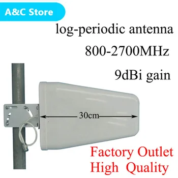 800~2700mhz N-feminin Log-periodice antenă de Exterior pentru CDMA GSM DCS AWS WCDMA, 4G-LTE semnal de rapel transport gratuit factory outlet