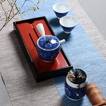 8PCS Set de Ceai Chinezesc Travel Ceramic Portabil Ceașcă de ceai Prosop Alb de Portelan Ceainic de Ceai Tava Kung Fu Set de Ceai Ceremonia Ceainic Sac